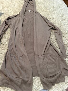 Never worn Splendid Hooded Open-Front Cardigan - Taupe (super soft)